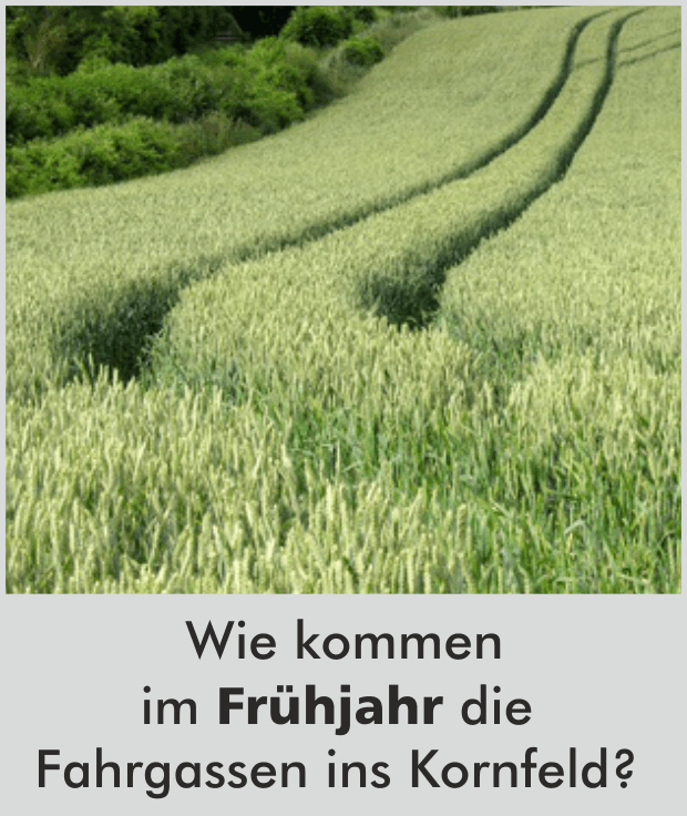 Wie kommen die Fahrgassen ins Kornfeld?
